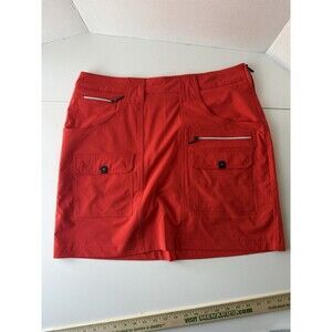 Jamie Sadock Orange Cargo Skort pickleball Activewear Sz 12 4 pocket front skort
